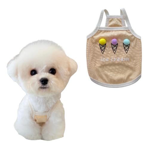 Frühlings- und Sommer-Haustierkleidung – atmungsaktive Weste für Hunde und Katzen, cooles ärmelloses Shirt für Teddy, Bichon und kleine Rassen, Gelb, Größe L Frühlings- und Sommer-Haustierkleidung – atmungsaktive Weste für Hunde und Katzen, cooles ärmelloses Shirt für Teddy, Bichon und kleine Rassen, Gelb, Größe L von Lunarthos