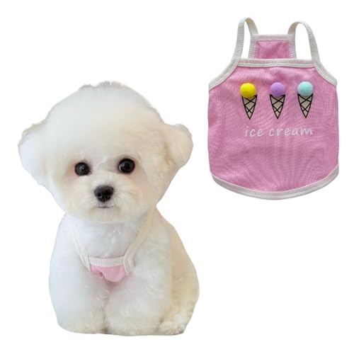 Frühlings- und Sommer-Haustierkleidung – atmungsaktive Weste mit Eiscreme-Muster, für Hunde und Katzen, cooles ärmelloses Shirt für Teddy, Bichon und kleine Rassen, Rosa, Größe M Frühlings- und Sommer-Haustierkleidung – atmungsaktive Weste mit Eiscreme-Muster, für Hunde und Katzen, cooles ärmelloses Shirt für Teddy, Bichon und kleine Rassen, Rosa, Größe M von Lunarthos