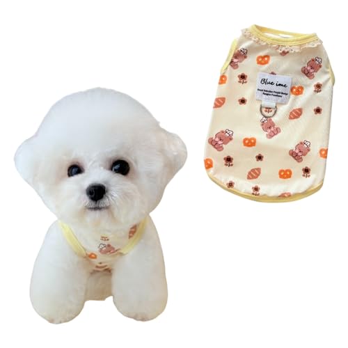 Haustierkleidung für Frühling und Sommer, Spitzenbesatz, Anti-Haarausfallweste für Hunde und Katzen, atmungsaktiv, niedliche Bekleidung für Teddy, Bichon und kleine Rassen, Gelb, Größe S Haustierkleidung für Frühling und Sommer, Spitzenbesatz, Anti-Haarausfallweste für Hunde und Katzen, atmungsaktiv, niedliche Bekleidung für Teddy, Bichon und kleine Rassen, Gelb, Größe S von Lunarthos