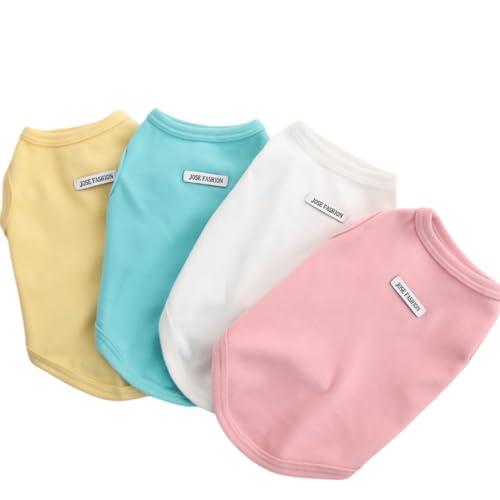 Modische Hunde-T-Shirts und Westen – niedliche, einfarbige Welpenkleidung für kleine und mittelgroße Hunde, perfekt für Frühling und Sommer, Gelb, Größe L Modische Hunde-T-Shirts und Westen – niedliche, einfarbige Welpenkleidung für kleine und mittelgroße Hunde, perfekt für Frühling und Sommer, Gelb, Größe L von Lunarthos