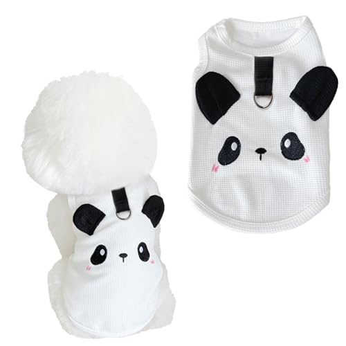 Niedliche ärmellose Haustierbekleidung, Schweinepanda-Druck, Hundeweste für kleine und mittelgroße Hunde, atmungsaktiv, Sommer-Welpenkleidung, schwarz, Größe S von Lunarthos