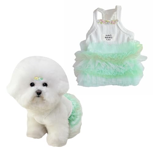 Sommer-Hundekleider für kleine Hunde, ärmellos, dehnbar, Welpenkleid für Mädchen, atmungsaktives Polyester-Haustierkleidung für Spaziergänge und Fotoshootings im Freien, Weiß, Größe XL Sommer-Hundekleider für kleine Hunde, ärmellos, dehnbar, Welpenkleid für Mädchen, atmungsaktives Polyester-Haustierkleidung für Spaziergänge und Fotoshootings im Freien, Weiß, Größe XL von Lunarthos