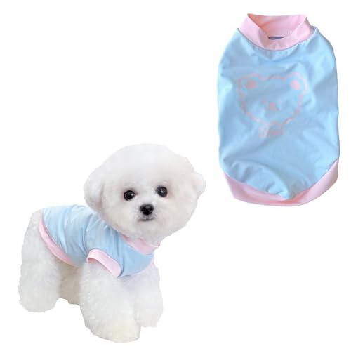 Sommer-T-Shirt für Hunde und Katzen, atmungsaktiv, kühl, Eisseide, Sonnenschutz, Haustier-T-Shirt mit Bärenaufdruck, weiches Stretch, Welpenkleidung für kleine und mittelgroße Hunde und Katzen von Lunarthos