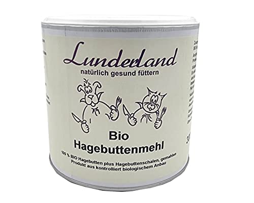 Lunderland Bio-Hagebuttenmehl 300g, 100% Bio Hagebuttenmehl, ganze Hagebutten Plus Hagebuttenschalen gemahlen, Einzelfuttermittel für Hunde und Katzen Lunderland Bio-Hagebuttenmehl 300g, 100% Bio Hagebuttenmehl, ganze Hagebutten Plus Hagebuttenschalen gemahlen, Einzelfuttermittel für Hunde und Katzen von Lunderland