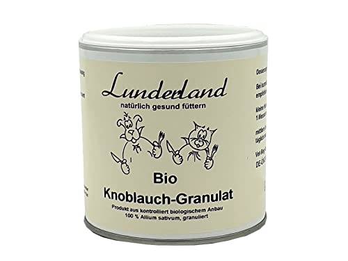 Lunderland Bio-Knoblauch-Granulat 100g, Einzelfuttermittel für Hunde und Katzen aus kontrolliert ökologischem Anbau von Lunderland