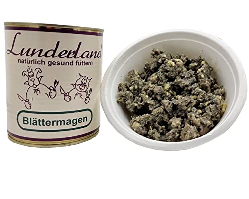 Lunderland Dosenfleisch Blättermagen 2 x 800g Dosen (insg. 1,6kg) Hundefutter Nassfutter 100% Blättermagen vom Rind für Hunde und Katzen von Lunderland