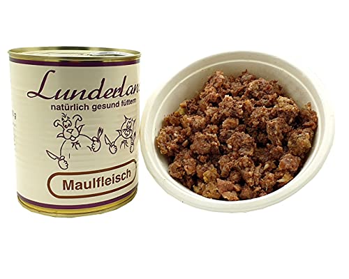 Lunderland-Dosenfleisch-Maulfleisch 2 x 800g Dosen (insg. 1,6kg) Hundefutter Nassfutter 100% Kopffleisch vom Rind für Hunde und Katzen von Lunderland
