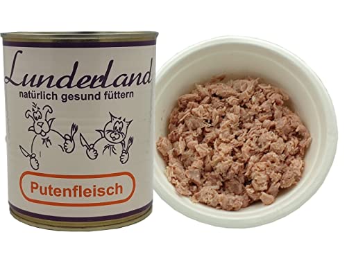 Lunderland Dosenfleisch Putenfleisch 2 x 800g Dosen (insg. 1,6kg), 100% Putenfleisch, Hundefutter Nassfutter von Lunderland