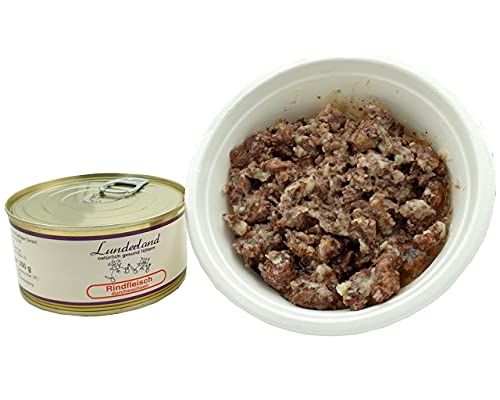 Lunderland Dosenfleisch Rindfleisch durchwachsen 5 x 300g Dosen (insg. 1,5kg) Hundefutter Nassfutter ideal für Hunde mit erhöhtem Energiebedarf von Lunderland