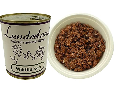 Lunderland-Dosenfleisch-Wildfleisch 2 x 800g (insg. 1,6kg) Hundefutter Nassfutter Einzelfuttermittel für Hunde von Lunderland
