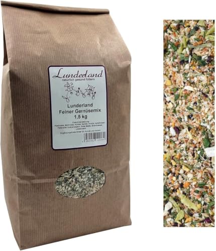 Lunderland Feiner Gemüsemix 1,5kg Ergänzungsfuttermittel für Hunde und Katzen EIN getreidefreier Gemüsemix zur Fleischmahlzeit von Lunderland