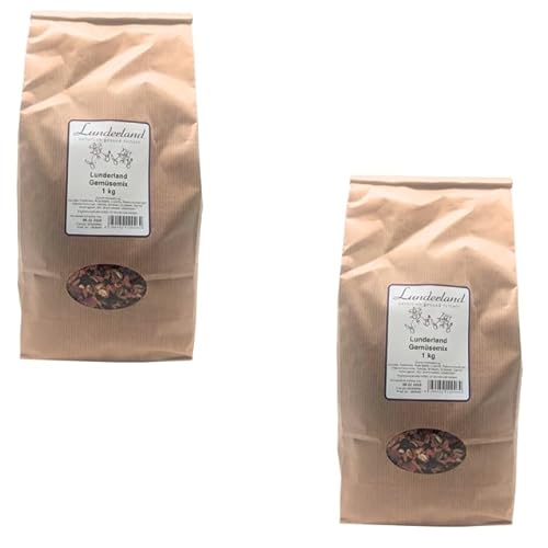 Lunderland Gemüsemix | Doppelpack | 2 x 1 kg | Ergänzungsfutter für Hunde & Katzen | Ideal für die Normale tägliche Ernährung | Abwechslungsreicher Mix mit Karotte und Pastinake von Lunderland