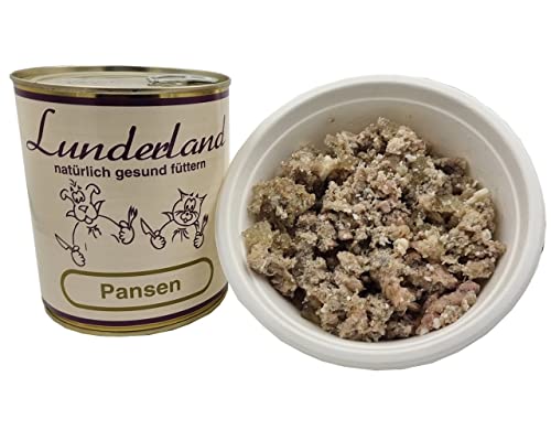 Lunderland Pansen 2X 800g Dosen (insg. 1,6kg) Hundefutter Nassfutter 100% Rinderpansen/Einzelfuttermittel für Hunde von Lunderland