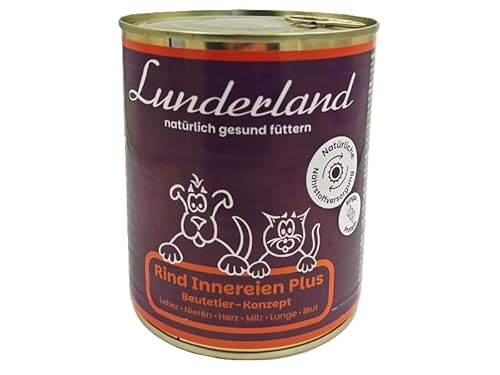 Lunderland Rind Innereien Plus I 800g Dose I Ergänzungsfuttermittel für Hunde und Katzen I 100% Rinderinnereien mit Leber, Niere, Herz, Milz und Lunge Lunderland Rind Innereien Plus I 800g Dose I Ergänzungsfuttermittel für Hunde und Katzen I 100% Rinderinnereien mit Leber, Niere, Herz, Milz und Lunge von Lunderland