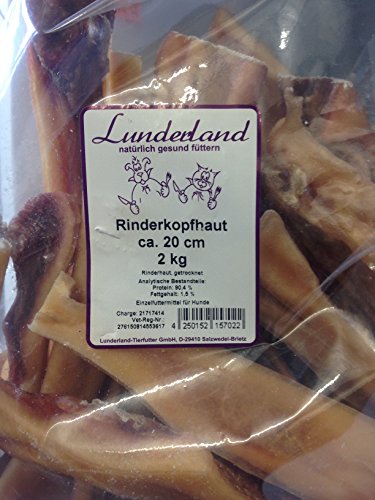 Lunderland Rinderkopfhaut kurz (20 cm) 1er Pack 2 kg von Lunderland