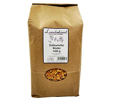 Lunderland Süßkartoffel Würfel 1400g Einzelfuttermittel für Hunde und Katzen, Gemüseflocken von Lunderland