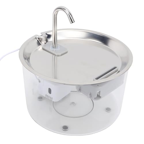 Cat Water Fountain Edelstahl, Haustierbrunnen für Katzen Hund Innen in der Innenräume Automatische Wassererschalen Zum Trinken, Kleinhochwasserspender Metall Haustiere von Luocute