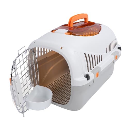 Hundekisten für Kleine Hunde Katzenträger, 19,88 X 12,8 X 7,87 Zoll Plastik Haustier Zwinger Hartschalenbeatmung Großer Raum Tragbarer Haustierreiseträger für Outdoors -Reise von Luocute