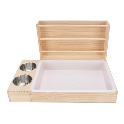 Luocute 3 in 1 Kaninchen -Heuhändler mit Katzentoilette, Hölzerner Heuhändler mit 2 Schalen und Katzentoilette für Meerschweinchen -Chinchilla -Hasen Andere Kleine Tiere, Große Luocute 3 in 1 Kaninchen -Heuhändler mit Katzentoilette, Hölzerner Heuhändler mit 2 Schalen und Katzentoilette für Meerschweinchen -Chinchilla -Hasen Andere Kleine Tiere, Große von Luocute