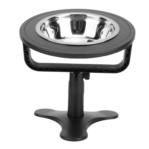Luocute Angehobene Katzenfutterschalen, Einstellbare 15 ° -Stil-Stahl-Anti-Schlupf-Feeder für Innenkatzen, Geeignet für Alle Altersgruppen, Slut-Schlupf (Black) von Luocute
