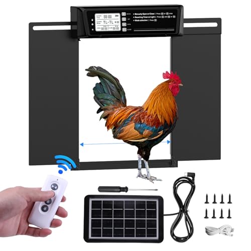 Luocute Automatische Hühnerkooptür mit Timer, Große Aluminium -Solar -Hähnchen -Hühnerentüröffnungen, Anti -Prise -Schutz, LCD -Display, Fernbedienung, Anomaliealarm für Coops Luocute Automatische Hühnerkooptür mit Timer, Große Aluminium -Solar -Hähnchen -Hühnerentüröffnungen, Anti -Prise -Schutz, LCD -Display, Fernbedienung, Anomaliealarm für Coops von Luocute