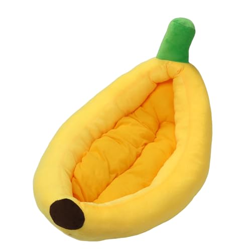 Luocute Bananen -Haustierbett, Elegante Praktische Süße Gemütliche Plüsch -Haustierbett für Kleine Hunde Katzen, Katzenbett Warme Bananenform Weich Gemütlich Bequeme Haustier Nacht (L) von Luocute