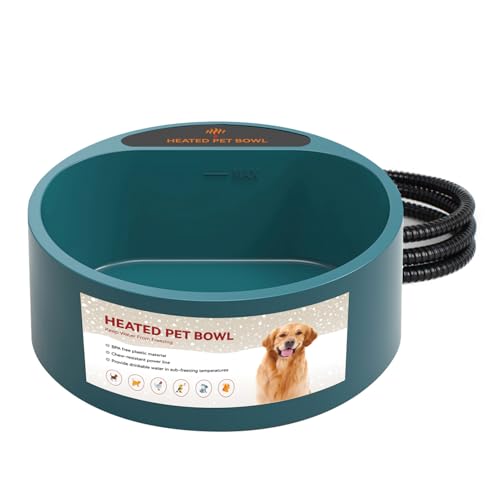 Luocute Beheizte Haustierschale, Wasserschüssel mit Anti -Kau -Netzkabel, 2,2 L Winterthermalschale für Hundekatze Vogelhuhn Kaninchen, Verhindert EIN Gefrierwasser Im Innenbereich Im von Luocute