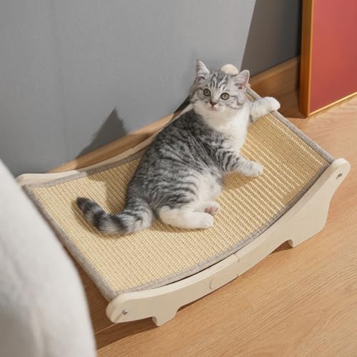 Luocute Erhöhtes Katzenhängemattenbett, aus Holz Gefertigt, Zuverlässig, Gemütlicher Rastplatz für Ihre Katze, Stabile Konstruktion, Geeignet für Alle Jahreszeiten, Wärme Wärme und von Luocute