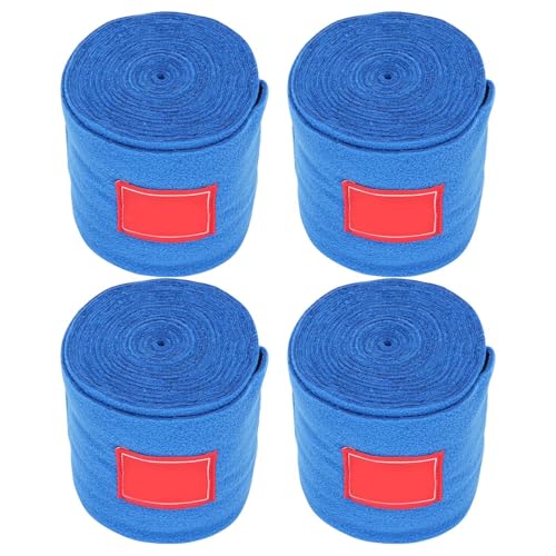 Luocute Horse Poloing Bein Wickel Weiche Vliesbein Verband für Pferde -Set aus 4 Lila Medium, Polyester -Schutzband 10 cm Breite Verdickte Verlängerung Verschlechter 118.11in X 3,94 Zoll (Königsblau) von Luocute