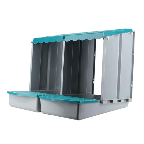 Luocute Hühnernistschachtel, Hühnchenei -Verlegenbox mit Metallbeinen, Nistkästen für Hühner, Rollenschachtel Weg, Grün, aus PP -Material Hergestellt, Leicht zu Reinigen (2 Fach) von Luocute