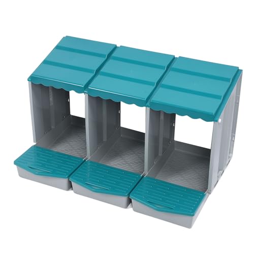 Luocute Hühnernistschachtel, Hühnchenei -Verlegenbox mit Metallbeinen, Nistkästen für Hühner, Rollenschachtel Weg, Grün, aus PP -Material Hergestellt, Leicht zu Reinigen (3 Hohlraum) von Luocute