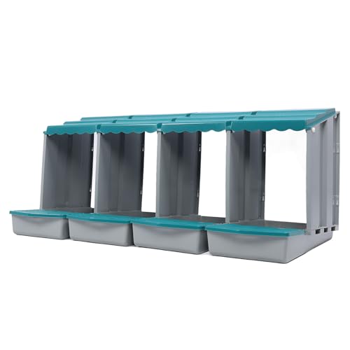 Luocute Hühnernistschachtel, Hühnchenei -Verlegenbox mit Metallbeinen, Nistkästen für Hühner, Rollenschachtel Weg, Grün, aus PP -Material Hergestellt, Leicht zu Reinigen (4 Fach) von Luocute