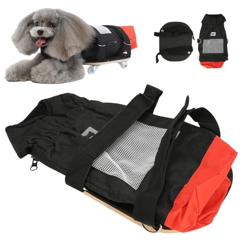 Luocute Hunde Drag -Tasche Langlebiger Innenrollstuhl, Hagsrollstuhl für Hintere Beine, Laminierte Holzpaneel Elastische Band Stille Atmungsaktiven (M (geeignet für 4–6 von Luocute