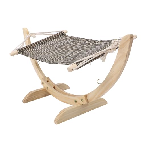 Luocute Hundebett, Katzenhängematte aus Holz, Großes, Atmungsaktives Katzenbett, Maschinenwaschbares, Erhöhtes Haustiermöbel für Kätzchen, Welpen, Kleintiere, aus Kiefernholz mit Luocute Hundebett, Katzenhängematte aus Holz, Großes, Atmungsaktives Katzenbett, Maschinenwaschbares, Erhöhtes Haustiermöbel für Kätzchen, Welpen, Kleintiere, aus Kiefernholz mit von Luocute