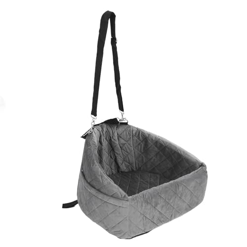 Luocute Hundeverstärkersitz, Erhöhter Haustierautositz für Kleine Mittelgroße Hunde Unter 35 Lbs mit Sicherheitsriemen, Aufbewahrungstaschen, Abnehmbare Waschbare Abdeckung (Grey) von Luocute