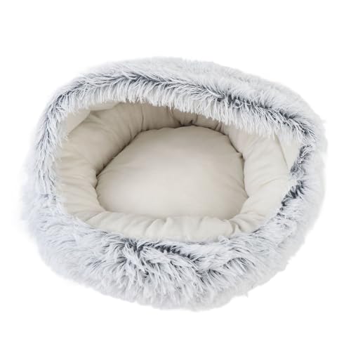 Luocute Katzenhöhlenbett, Gemütliches und Weiches Rundes Katzenbett mit Kapuze, Kleines, Erhöhte Sicherheit, Beruhigendes Hundebett für den Innenbereich, Waschbare Warme (Glatter Luocute Katzenhöhlenbett, Gemütliches und Weiches Rundes Katzenbett mit Kapuze, Kleines, Erhöhte Sicherheit, Beruhigendes Hundebett für den Innenbereich, Waschbare Warme (Glatter von Luocute