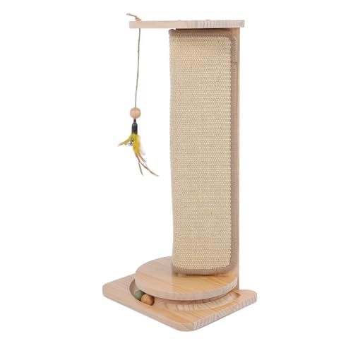 Luocute Katzenkratzer aus Kiefernholz mit Katzenspielzeug, Höhenverstellbares, an der Wand Befestigtes Kratzpad für Katzen, Kleines Katzenkratzpad für den Innenbereich Luocute Katzenkratzer aus Kiefernholz mit Katzenspielzeug, Höhenverstellbares, an der Wand Befestigtes Kratzpad für Katzen, Kleines Katzenkratzpad für den Innenbereich von Luocute