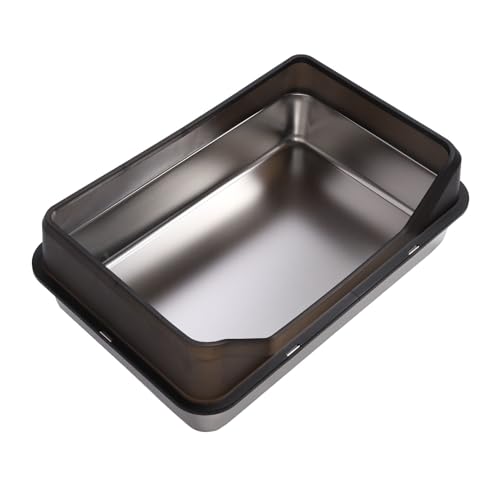 Luocute Katzenstreubox mit Deckel, XL Geschlossene Metallstreu Pfanne Hochseitig Anti-Sprüh-Geruchskontrolle Edelstahl für Große Katzen (Black) von Luocute