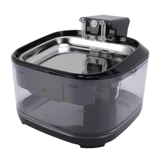 Luocute Katzenwasserbrunnen, Edelstahl-Haustierbrunnen 4.5L für Katzen Hunde Automatische Zirkulationsfiltration, Hundwasserspender mit Bewegungssensor, Ruhige Pumpe, Multi-Filtration von Luocute