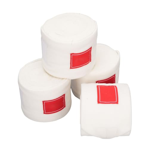 Luocute Polobandagen für Pferde, 9,8 Fuß Lange Polobandagen aus Weichem Fleece, Beinbandagen für Reiter, 4er-Set, Schützende Beinbandagen für Reiter, Vielseitig Einsetzbar für (White) von Luocute