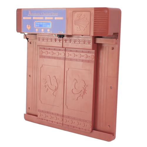 Luocute Solarbetriebene Automatische Hühnerstalltür mit Timer, Lichtsensor, Fernbedienung, 4 Modi für Hühner, Enten, Gänse (Bronze) von Luocute