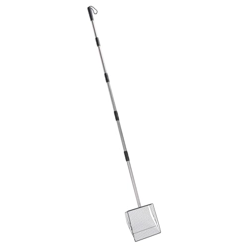 Luocute Verlängerte Müllschaufel, Hochleistungs -Edelstahl -Hühnermistschaufel, Non -Stick -Metallstreu -Schaufel mit Push -Lock -Design für Viehstockfarmen, 20x20x6cm von Luocute