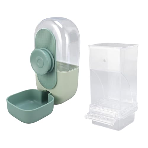 Luocute Vogelheimer Wasserspender Set, Automatischer Käfig -Feeder mit Barsch für Saatgut Canary Cockatiel Finch Brudel Käfigzubehör, Lebensmittelbehältertrinker Einfach Installation von Luocute