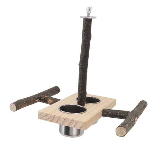 Vogelfutter Rostfreie Stahlbecher Holz Barsch Ständer, Hängende Feeder -Schalen Füttern und gießen. Vogelfutter Rostfreie Stahlbecher Holz Barsch Ständer, Hängende Feeder -Schalen Füttern und gießen. von Luocute