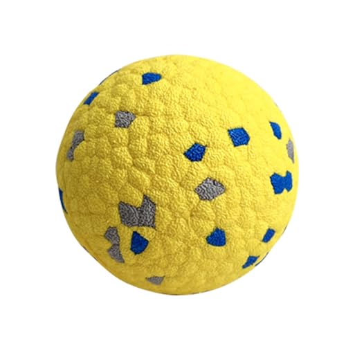 Luojuny Aggressives Kauspielzeug für Hunde, unzerstörbar, interaktiver Tennisball, Apportieren für Kauer, langlebiges Wasser, Outdoor-Spaß, Gelb, 6,3 cm von Luojuny