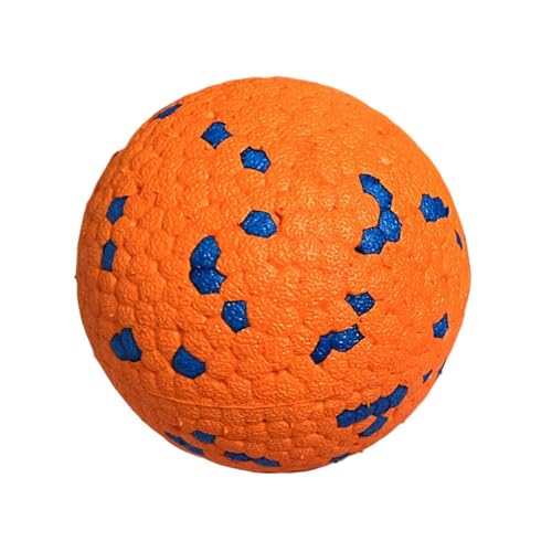 Luojuny Aggressives Kauspielzeug für Hunde, unzerstörbar, interaktiver Tennisball, Apportieren für Kauer, langlebiges Wasser, Outdoor-Spaß, Orange, 6,3 cm von Luojuny