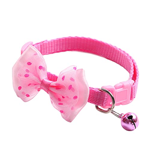 Luojuny Halsband mit Glöckchen, stark, niedliches Punktemuster, Schleife, Haustierhalsband für Welpen, Rosa Luojuny Halsband mit Glöckchen, stark, niedliches Punktemuster, Schleife, Haustierhalsband für Welpen, Rosa von Luojuny