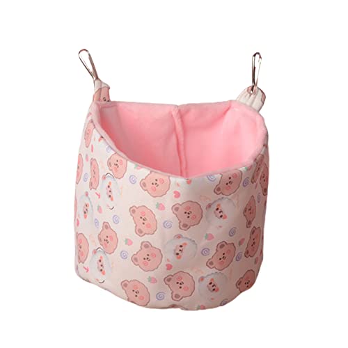 Luojuny Hamster-Schlafnest, feine Verarbeitung, Schlaf, Warmhalten, Cartoon-Bär-Muster, Kleintiere, Eichhörnchen, Schlafnest für Haustierkäfig, Weiß Luojuny Hamster-Schlafnest, feine Verarbeitung, Schlaf, Warmhalten, Cartoon-Bär-Muster, Kleintiere, Eichhörnchen, Schlafnest für Haustierkäfig, Weiß von Luojuny