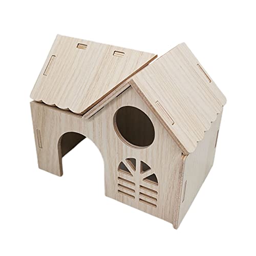 Luojuny Hamsterhaus aus Holz, feine Verarbeitung, leicht, Hamster, Kleintiernest, Holzhaus, Käfig, Landschaftsbau, Holzfarbe von Luojuny