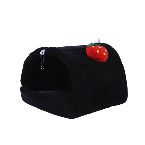 Luojuny Hamsternest mit Cartoon-Thema, mit Haken zum Aufhängen, weich, gemütlich, halbgeschlossenes Bett für kleine Haustiere, lebendige Farben, perfekt für Herbst und Winter, niedlich, Schwarz, Größe Luojuny Hamsternest mit Cartoon-Thema, mit Haken zum Aufhängen, weich, gemütlich, halbgeschlossenes Bett für kleine Haustiere, lebendige Farben, perfekt für Herbst und Winter, niedlich, Schwarz, Größe von Luojuny
